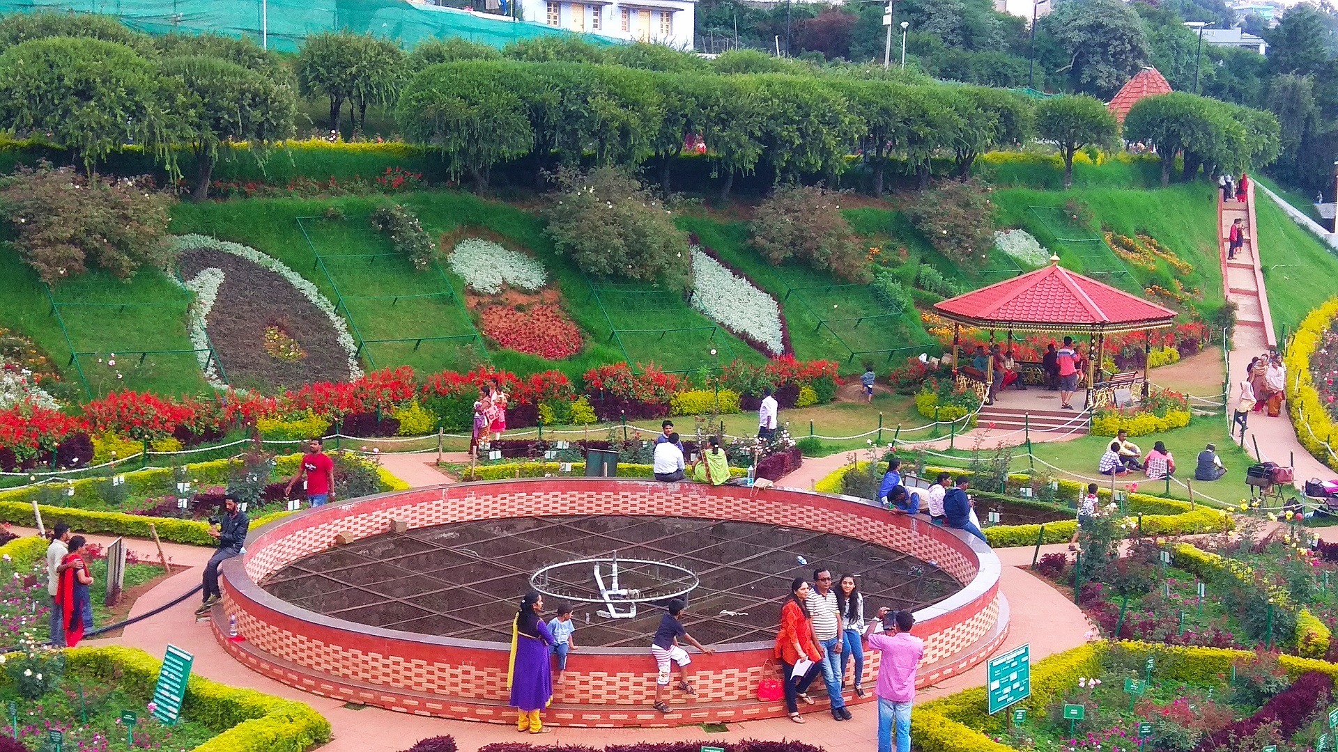 people enjoying a beautiful garden park